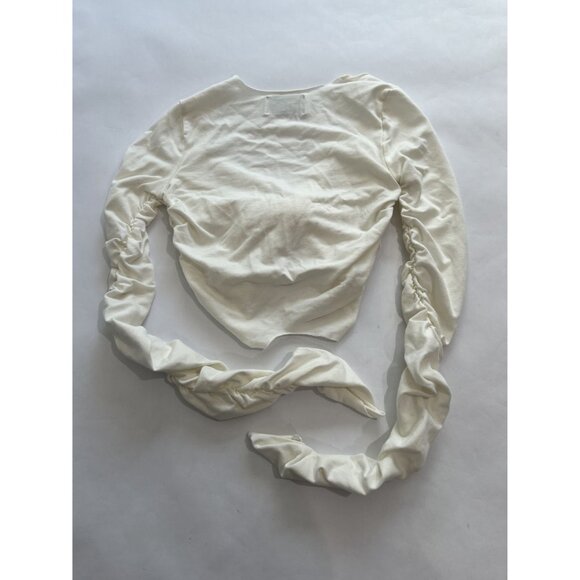 The Retreat Ruched Crop Top in White - Picture 3 of 3